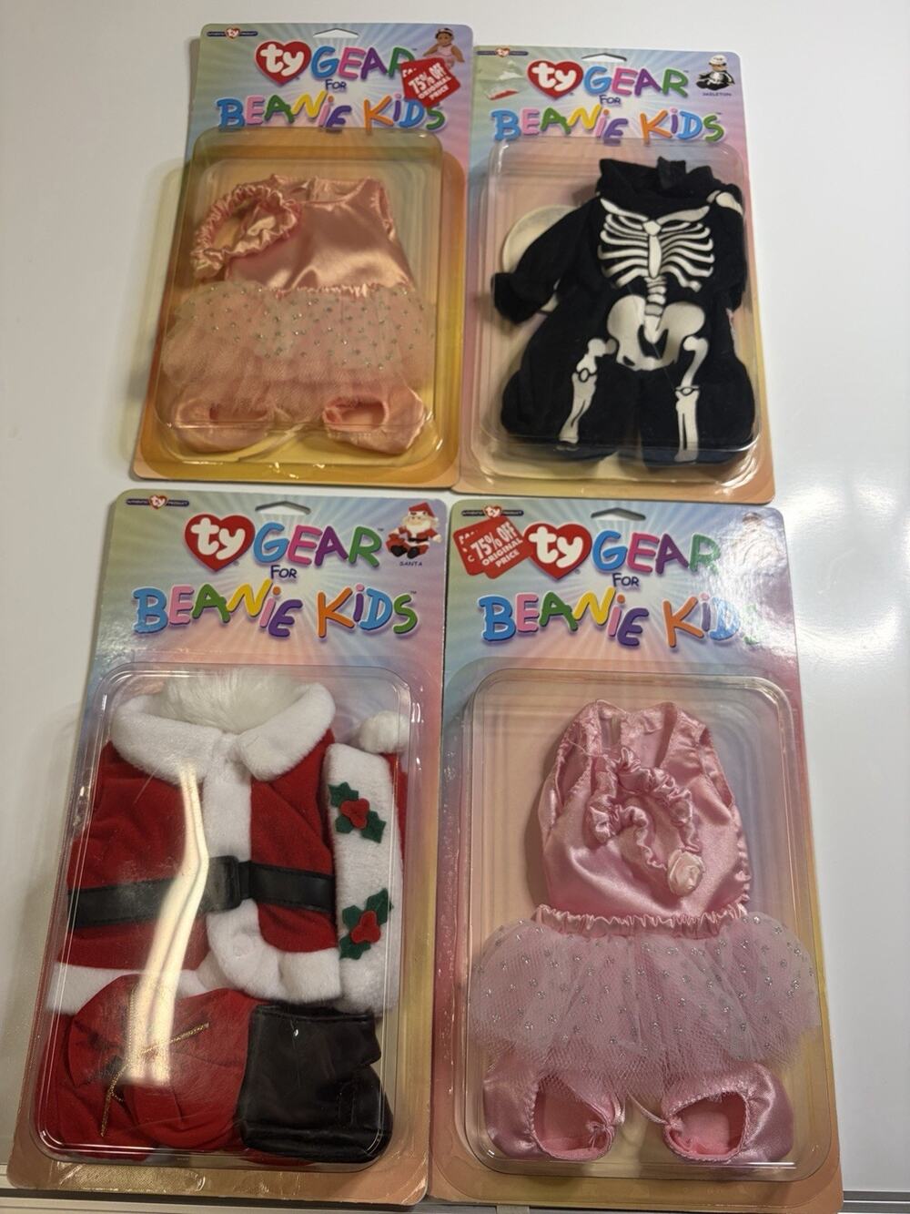 VTG TY Beanie Kids Dolls Lot 2 Plus 4 New Sealed Gear Outfits Clothes Set
